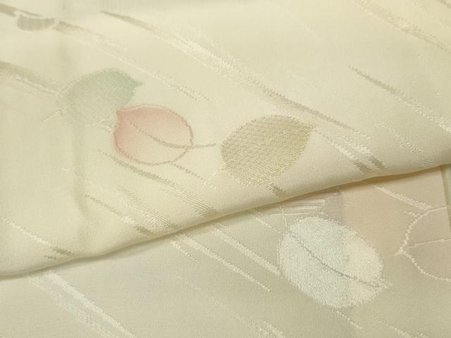 平和屋着物●長襦袢 単衣 舞葉文 地紋起こし 半衿刺繍 正絹 逸品 CABD0278ut