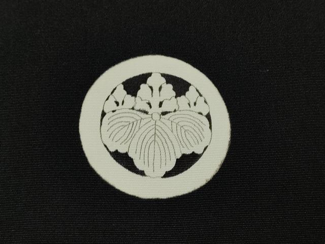 平和屋着物●男性 黒紋付・羽織セット 羽裏:風景文 正絹 逸品 未使用 CABD0295ut