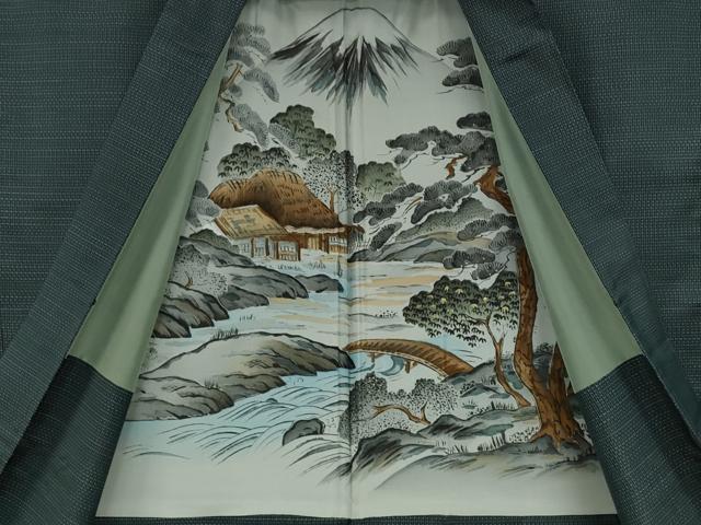 平和屋着物●男性 本場大島紬 アンサンブル 長襦袢セット 吉祥文 正絹 逸品 未使用 CABD0299ut