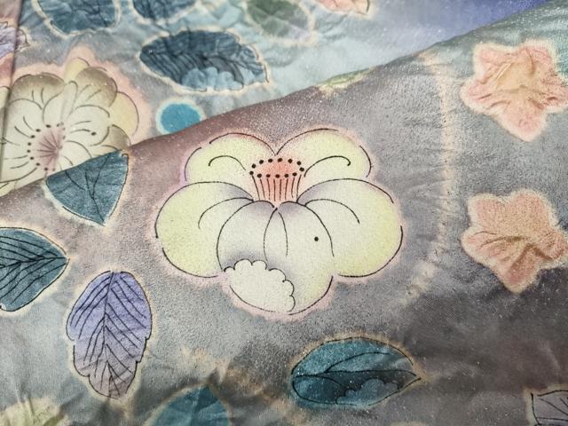 平和屋着物●豪華振袖 作家物 辻が花 絞り 暈し染め 銀通し地 正絹 逸品 CABD0310ut