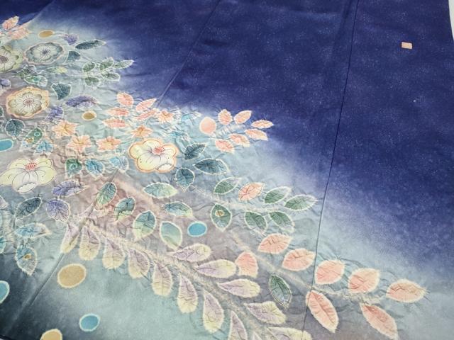平和屋着物●豪華振袖 作家物 辻が花 絞り 暈し染め 銀通し地 正絹 逸品 CABD0310ut