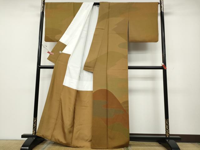 平和屋着物●重要無形文化財 人間国宝 中村勇二郎 訪問着 小紋 三十柄訪問衣 エ霞遠山文 冊子付き 正絹 逸品 CABD0312ut