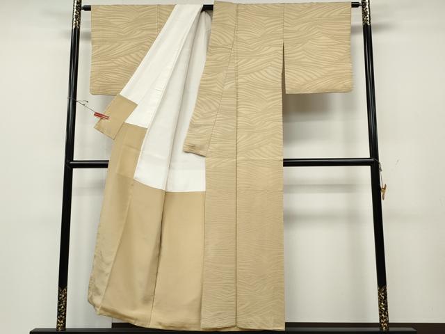 平和屋着物●上質な色無地 吉祥地紋 雄黄色 正絹 逸品 CABD0314ut