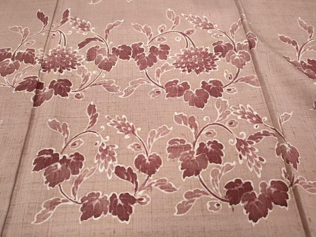 平和屋着物●訪問着 紬地 ろうけつ染め 吉祥花丸文 正絹 逸品 CABD0321ut