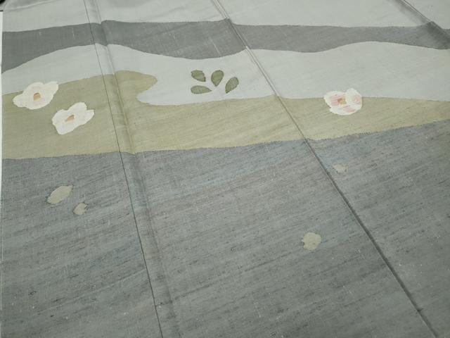 平和屋着物●訪問着 紬地 すくい織 良寛歌影 証紙付き 正絹 逸品 CABD0352ut