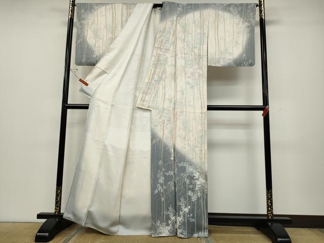 平和屋着物●訪問着 草花文 暈し染め 正絹 逸品 CABD0354ut