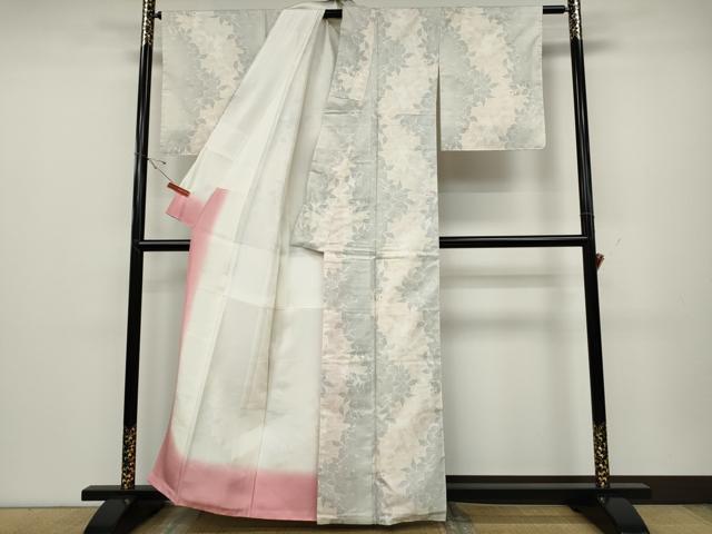 平和屋着物●本場大島紬 白大島 9マルキ 南天文 正絹 逸品 未使用 CABD0363ut