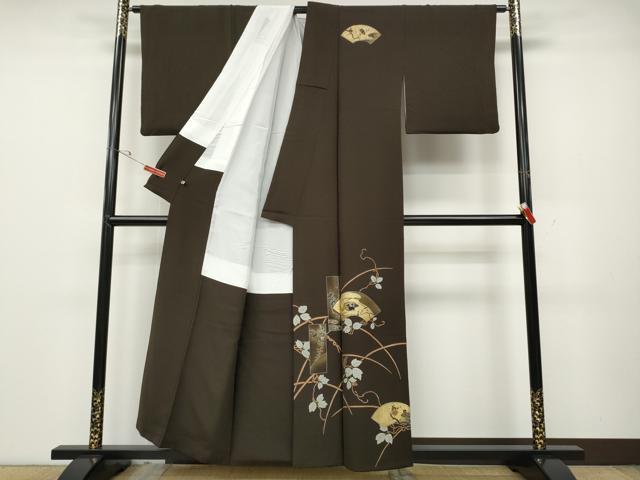 平和屋着物●訪問着 竹屋町刺繍 地紙短冊枝花文 金彩 さが美扱い 正絹 逸品 CABD0375ut