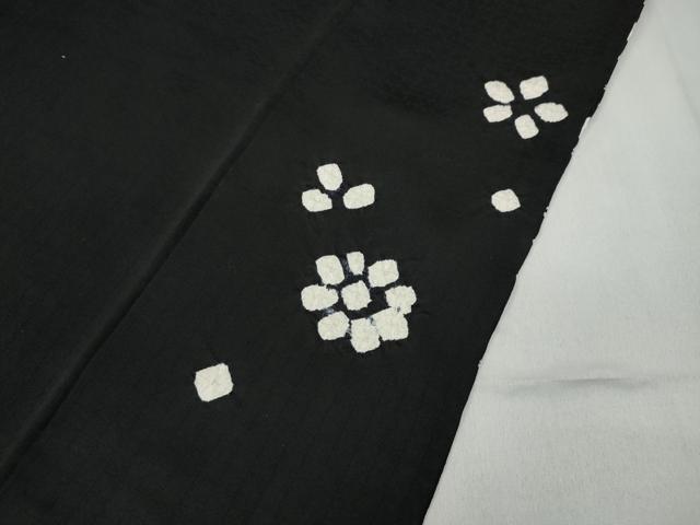 平和屋着物●訪問着 総絞り 枝梅文 黒地 正絹 逸品 CABD0380ut