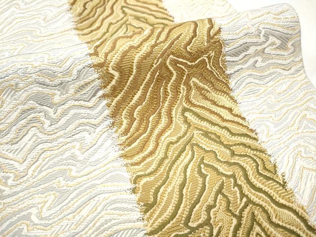 平和屋着物●本場筑前博多織 八寸名古屋帯 霞文 正絹 逸品 CABD0420hy