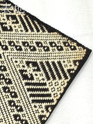 平和屋着物●こぎん刺し 八寸名古屋帯 菱文 正絹 逸品 CABD0424hy