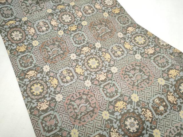 平和屋着物●全通柄 九寸名古屋帯 天井花文 正絹 逸品 CABD0426hy