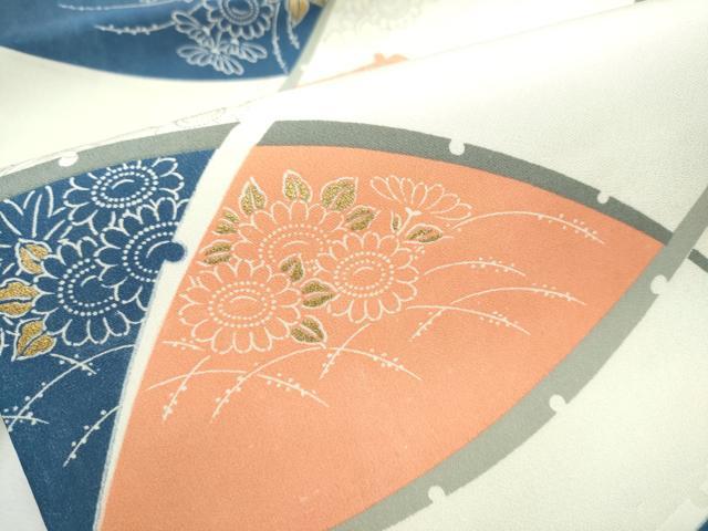 平和屋着物●九寸名古屋帯 雪芝草花文 金彩 正絹 逸品 CABD0430hy