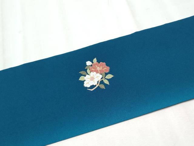 平和屋着物●九寸名古屋帯 総刺繍 枝花文 金糸 正絹 逸品 CABD0452hy