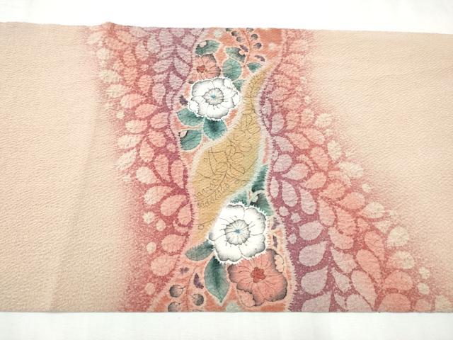 平和屋着物●九寸開き名古屋帯 作家物 絞り 辻が花 鬼しぼ縮緬 正絹 逸品 CABD0472hy