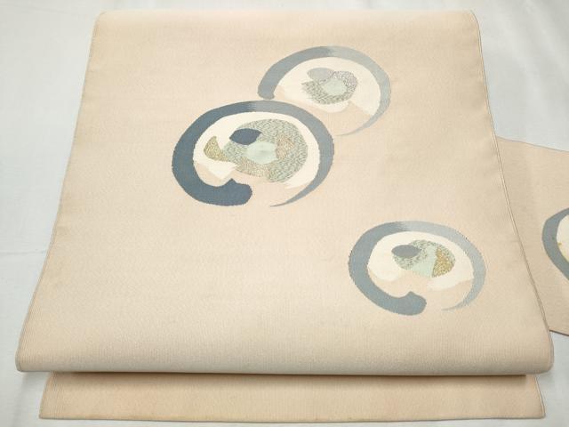 平和屋着物●爪掻き本綴れ 八寸名古屋帯 舞花文 金糸 正絹 逸品 CABD0473hy