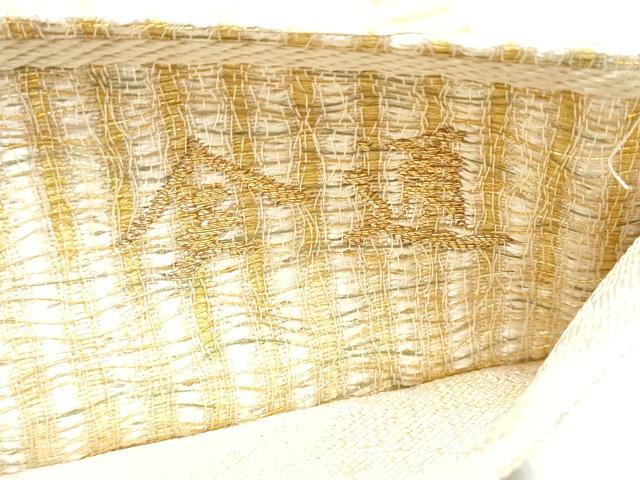 平和屋着物●西陣 吉村織物謹製 つけ帯 桃川染 間道 金糸 正絹 逸品 CABD0489hy