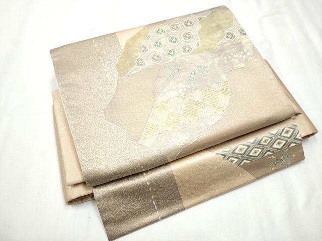 平和屋着物●ワンタッチつけ帯 道長吉祥文 金糸 正絹 逸品 CABD0496hy