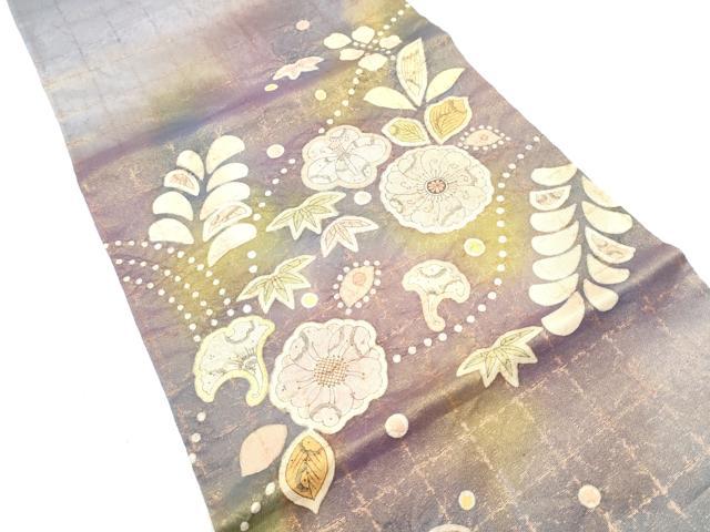 平和屋着物●つけ帯 作家物 絞り 辻が花 金通し地 正絹 逸品 CABD0503hy