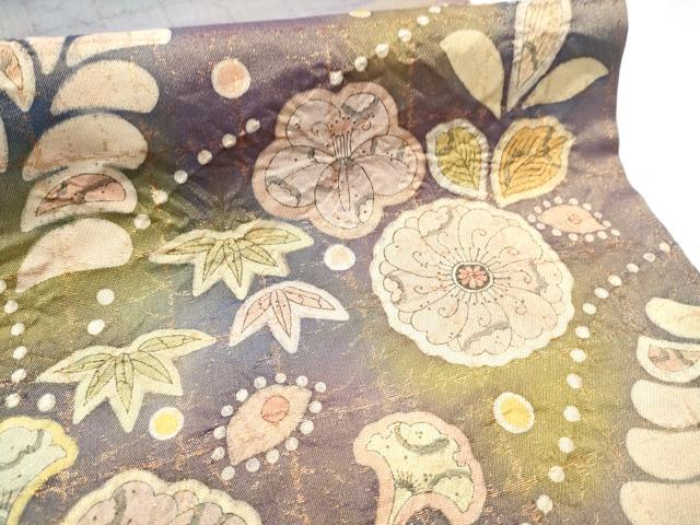 平和屋着物●つけ帯 作家物 絞り 辻が花 金通し地 正絹 逸品 CABD0503hy