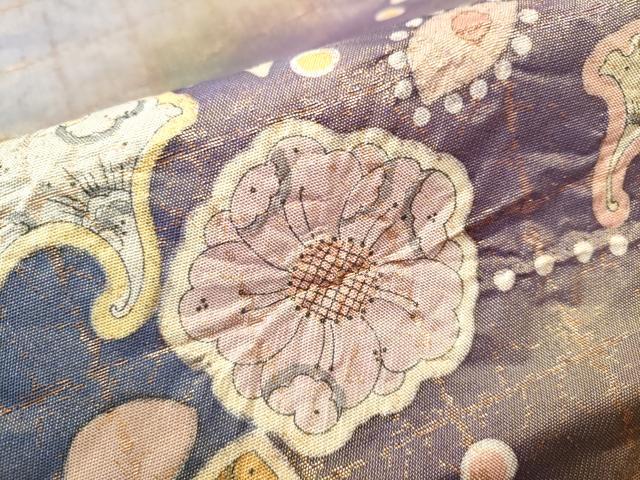 平和屋着物●つけ帯 作家物 絞り 辻が花 金通し地 正絹 逸品 CABD0503hy