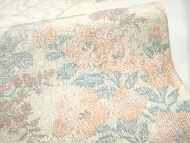 平和屋着物▽六通柄袋帯 スリーシーズン 春夏秋 櫛織 桔梗文 正絹 逸品 CABD0510hy