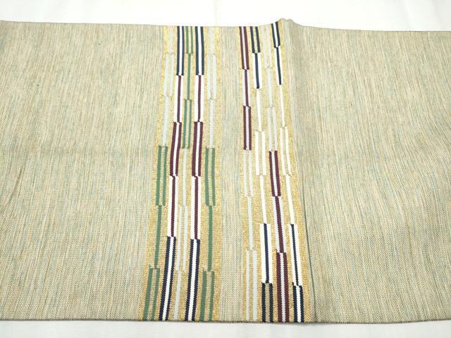 平和屋着物●両面 太鼓柄袋帯 横段文 金糸 正絹 逸品 CABD0533hy