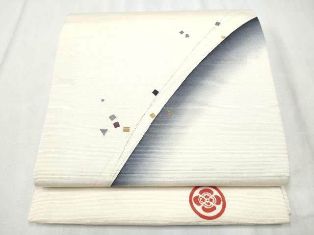 平和屋着物●九寸開き名古屋帯 紬地 箔散らし 金彩 正絹 逸品 CABD0578hy