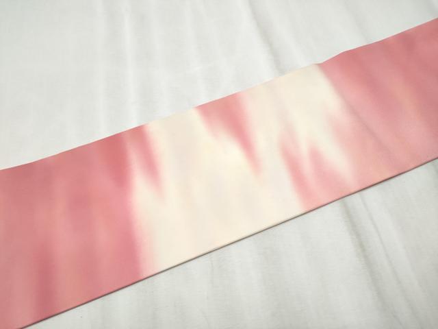 平和屋着物●虹色創家 本郷大田子 塩瀬 九寸名古屋帯 霞文 正絹 逸品 CABD0581hy