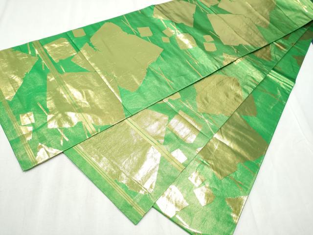 平和屋着物●西陣 川島織物 丸帯 破れ色紙文 金糸 正絹 逸品 CABD0657hy