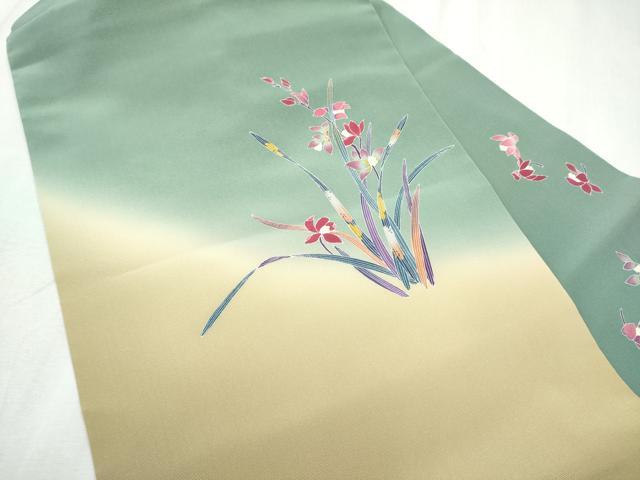 平和屋着物●名門・上野家 上野街子 清染居 塩瀬 九寸名古屋帯 草花文 正絹 逸品 CABD0758hy