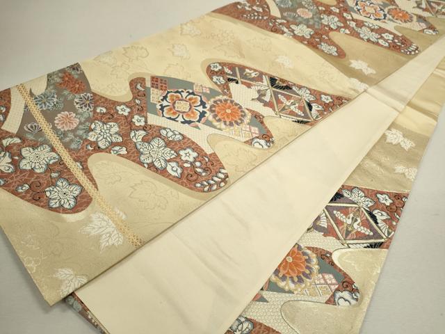 平和屋着物◎六通柄袋帯 唐織 辻が花 九百錦 金糸 正絹 逸品 CABD0869ze