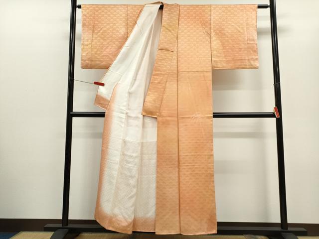 平和屋着物■上質な小紋 片輪車青海波 暈し染め 正絹 逸品 CABD1036ze