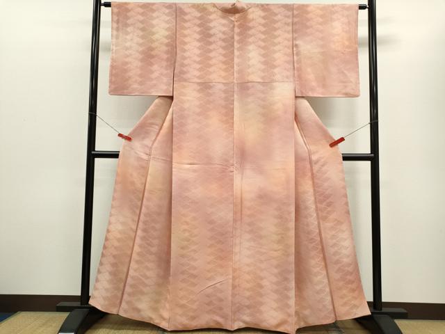 平和屋着物■上質な小紋 菊菱文 暈し染め 正絹 逸品 CABD1156ze