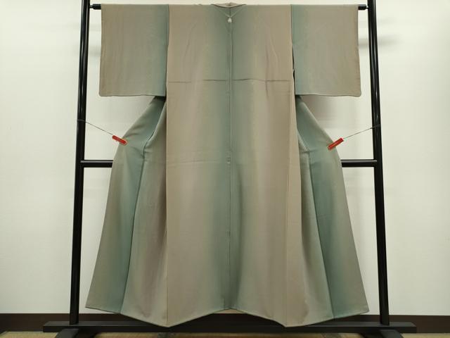 平和屋着物▼上質な小紋 杢目文様 暈し染め 正絹 逸品 CABD1169ze