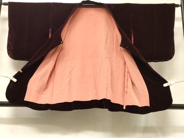 平和屋着物#和装コート 似せ紫色 ベロア CABD1267in