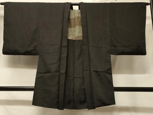 平和屋着物#男性 羽織 黒地 正絹 逸品 CABD1358in