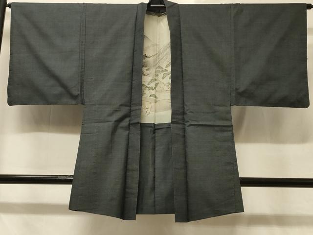 平和屋着物#男性 本場大島紬 羽織 100亀甲 総詰め 反端付き 正絹 逸品 CABD1402in