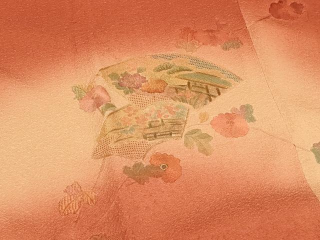 平和屋着物#中国三大刺繍 スワトウ刺繍 道行コート 地紙枝花文 暈し染め 正絹 逸品 未使用 CABD1413in