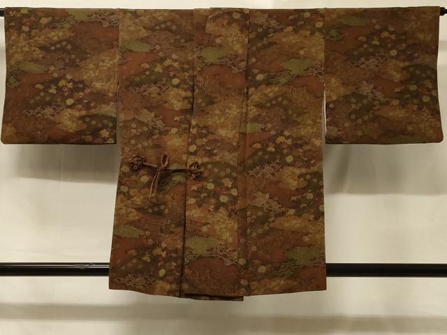 平和屋着物#道中着 吉祥草花文 鬼しぼ縮緬 正絹 逸品 CABD1425in