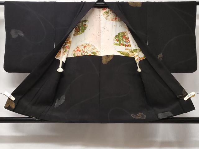 平和屋着物#羽織 寿光織 結び紐 黒地 金銀糸 正絹 逸品 CABD1504in