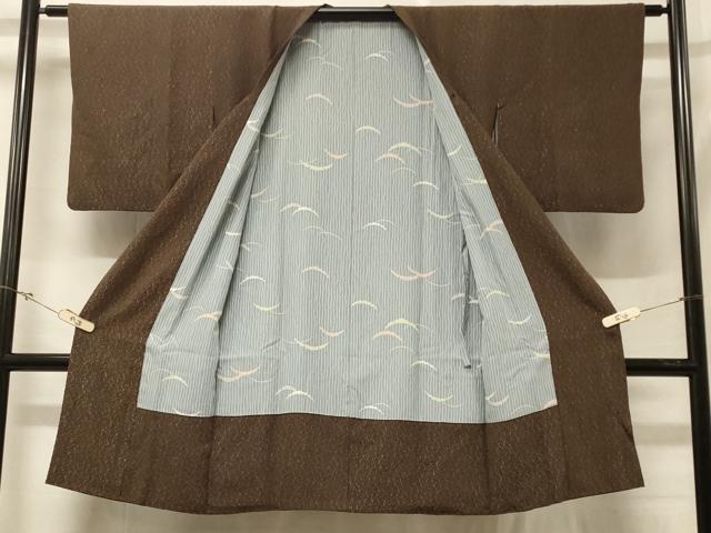 平和屋着物#道行コート 唐草文 銀糸 ロング丈 正絹 逸品 CABD1559in