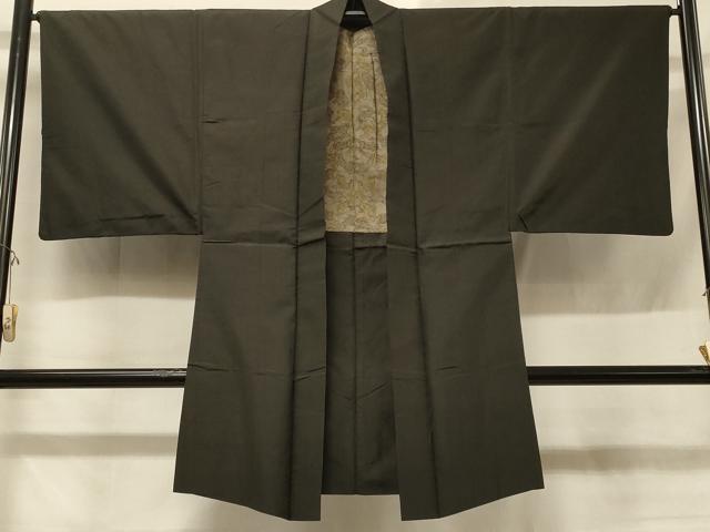 平和屋着物#男性 本場大島紬 長羽織 格子柄 正絹 逸品 CABD1570in