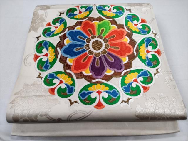 平和屋着物◎六通柄袋帯 唐織 大和文華 金糸 正絹 逸品 CABD1604ha