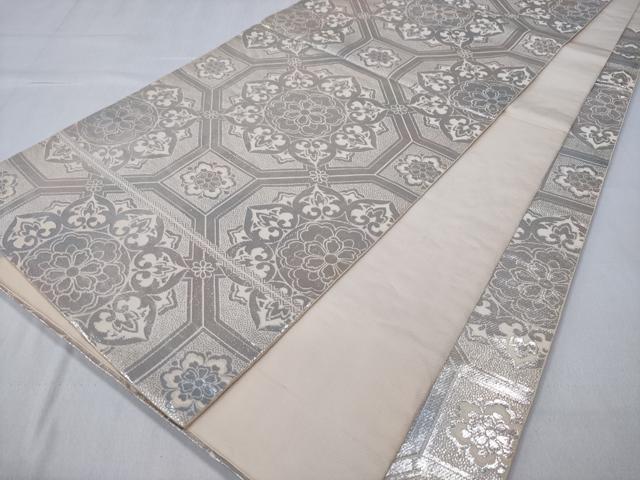平和屋着物◎六通柄袋帯 蜀江八綾文 銀糸 やまとオリジナル 正絹 逸品 CABD1720ha