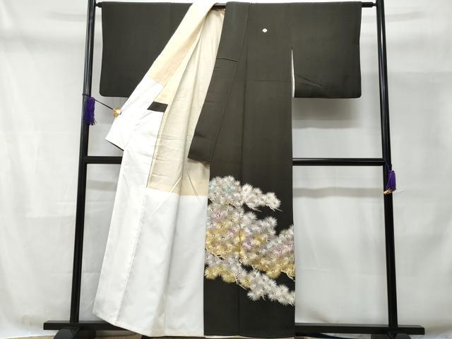 平和屋着物■豪華黒留袖 松葉文 金銀糸 正絹 逸品 CABD1816fb