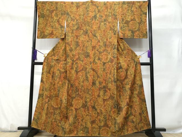 平和屋着物■上質な小紋 草花文 正絹 逸品 CABD1822fb