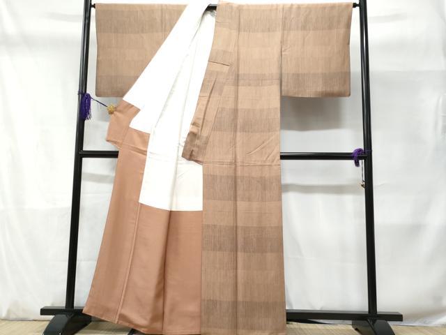 平和屋着物■上質な小紋 横段文 正絹 逸品 CABD1872fb