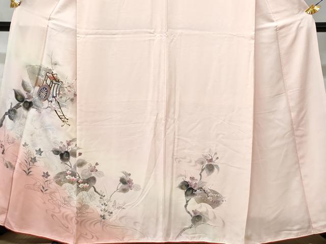 平和屋着物■訪問着 地紙御所車文 正絹 逸品 CABD1887fb