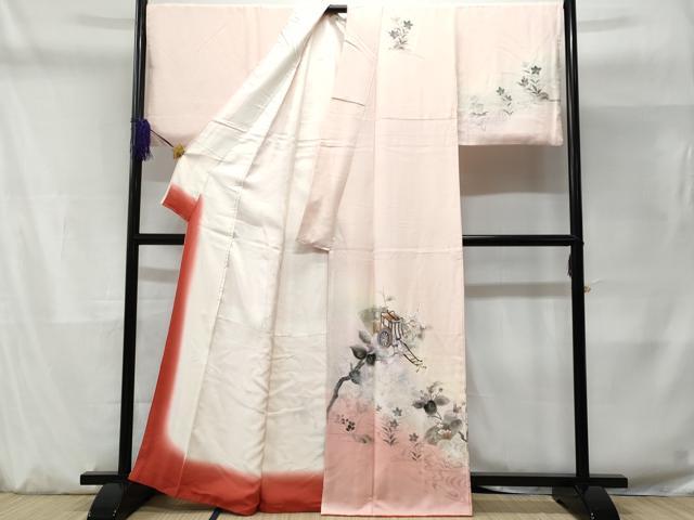平和屋着物■訪問着 地紙御所車文 正絹 逸品 CABD1887fb